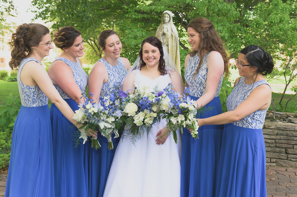 Bridesmaids with bride at St. Mary's