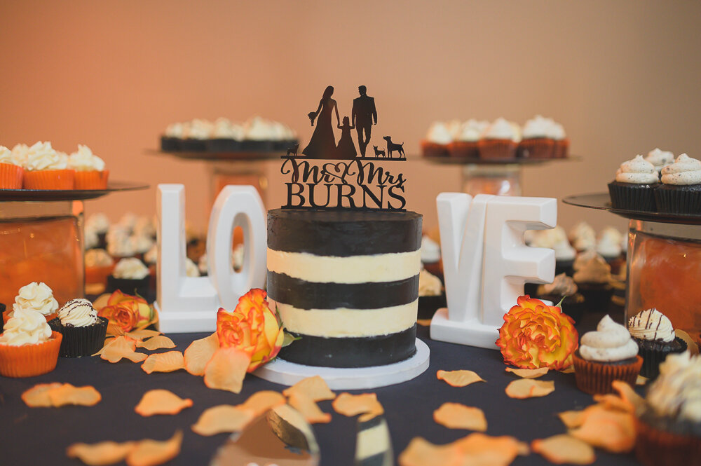 Wedding cupcakes orange and black