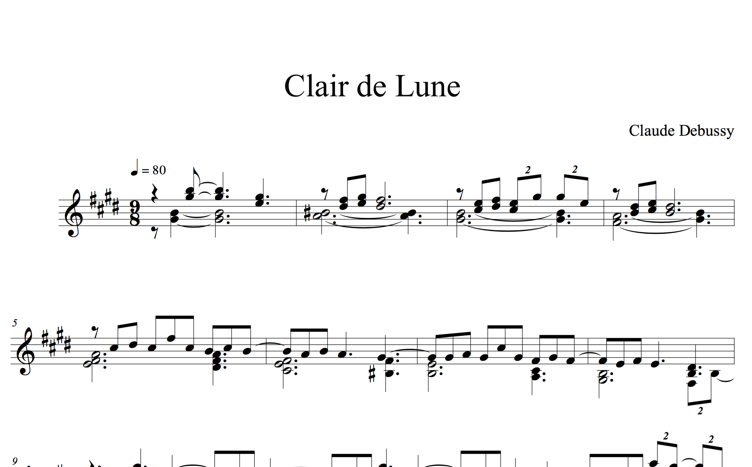Claude Debussy Clair De Lune Guitar Arrangement James Hart Claude Debussy Clair De Lune Guitar Arrangement James Hart