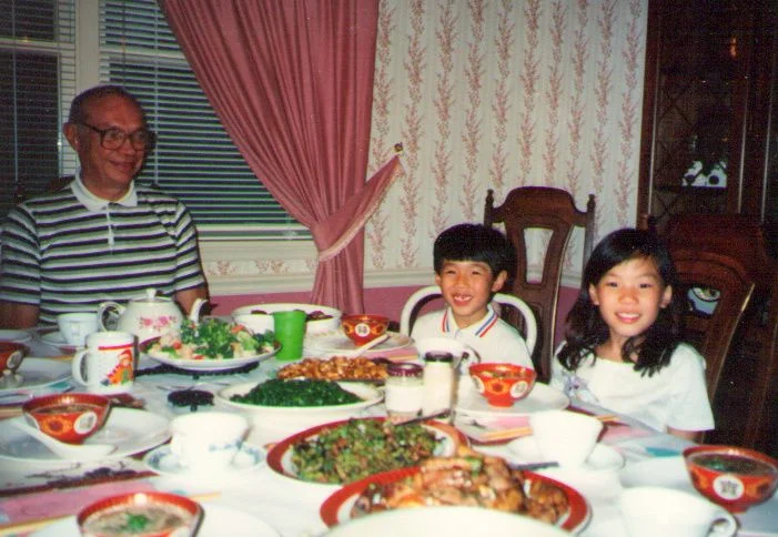 With Grandpa Smith and one of the many epic meals together.
