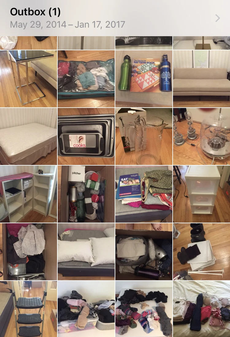 The embarrassing array of things in my photo outbox at one point.