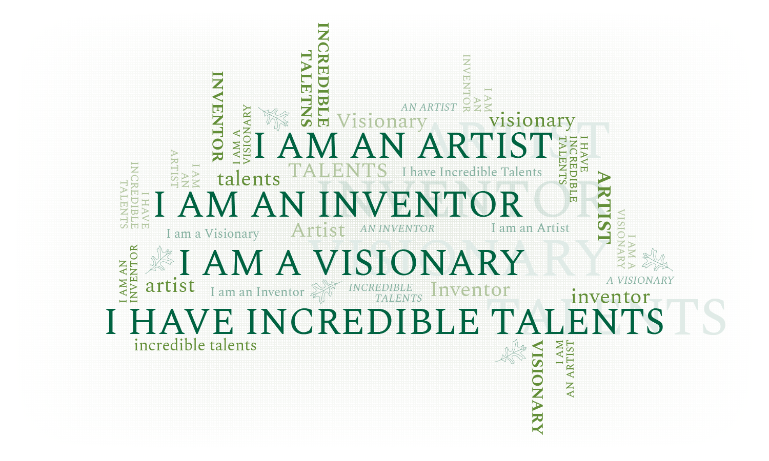 Illustrator, 2019 | Word cloud comprised of words from a private elementary school’s mission statement. Designed as a large-scale wall graphic for the library area.