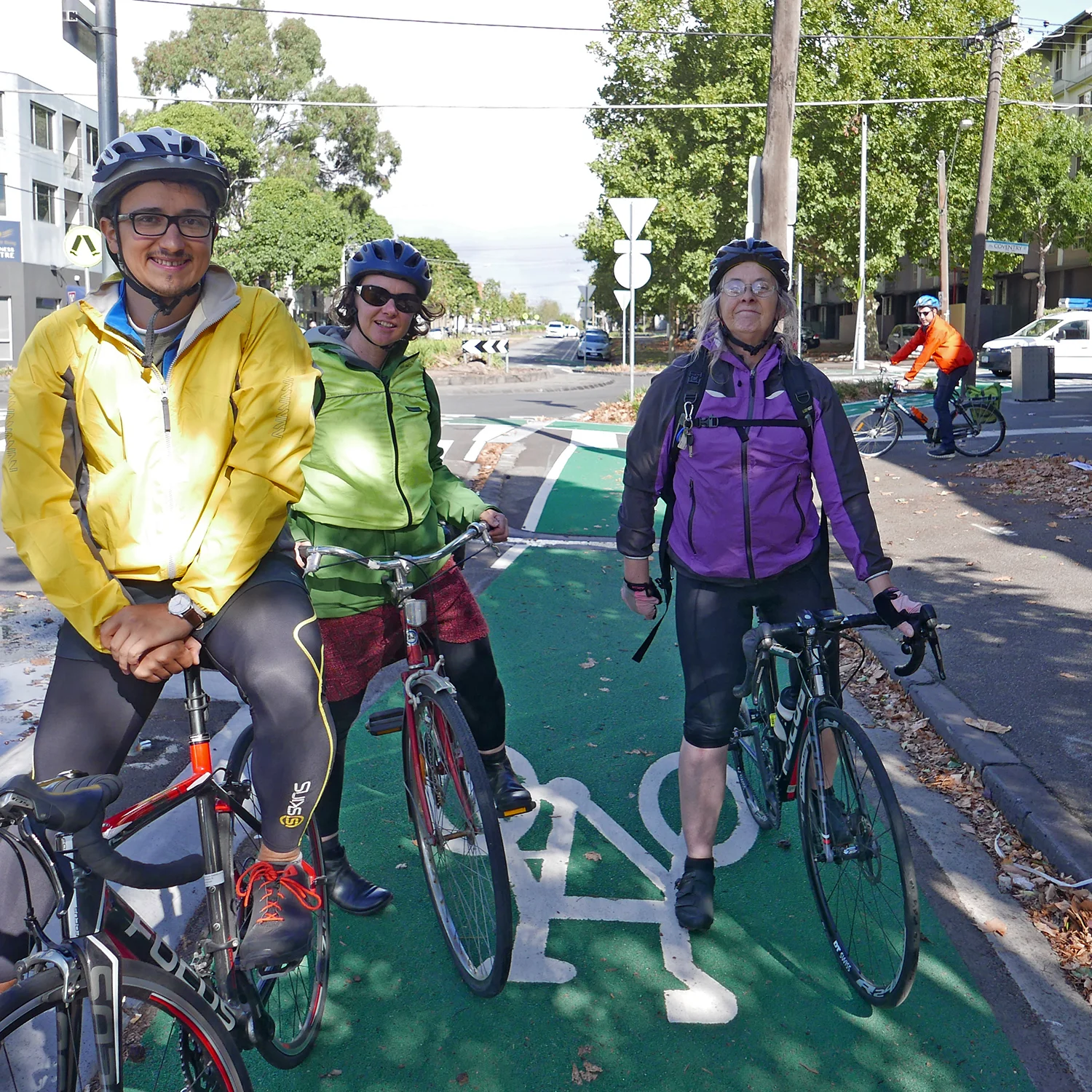 On the protected bike lane on Moray St