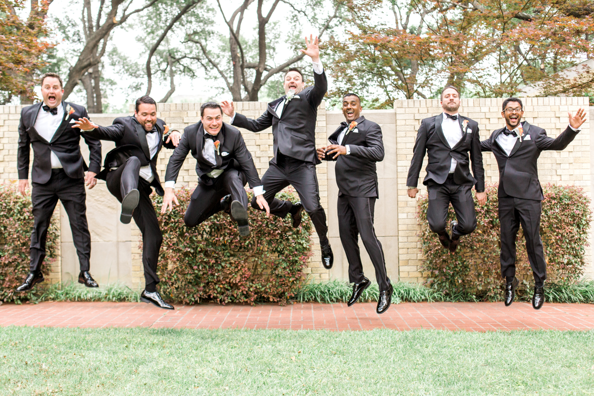 Vedrana Conan Photography Wedding Photographer  Christ the King Catholic Church Dallas Groomsmen jumping Indian Wedding  AL8A8890-2.jpg