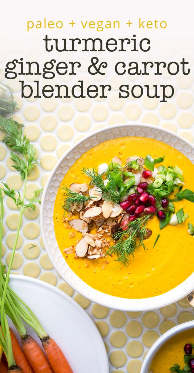 Lemongrass-Ginger & Turmeric Carrot Blender Soup with Coconut