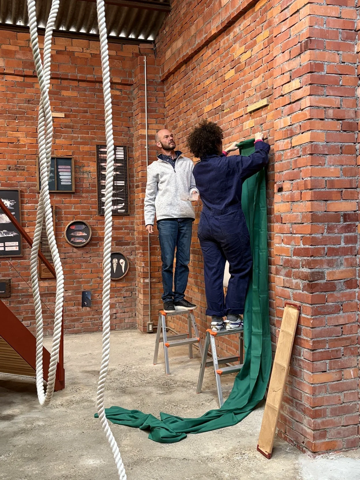 Installation in progress (with visual artist James Jack)