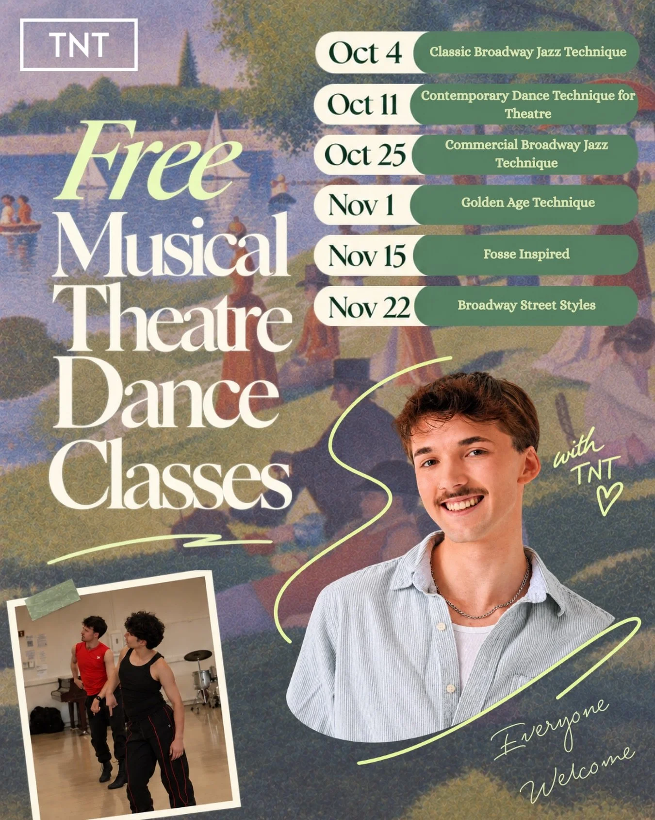 Don&rsquo;t worry dancers, we&rsquo;ve still got you covered this semester!

Join us for FREE Musical Theatre Dance Classes with our very own Liam Redford!

Head to the form in our bio for more details and to claim your spot! Spots are limited and av