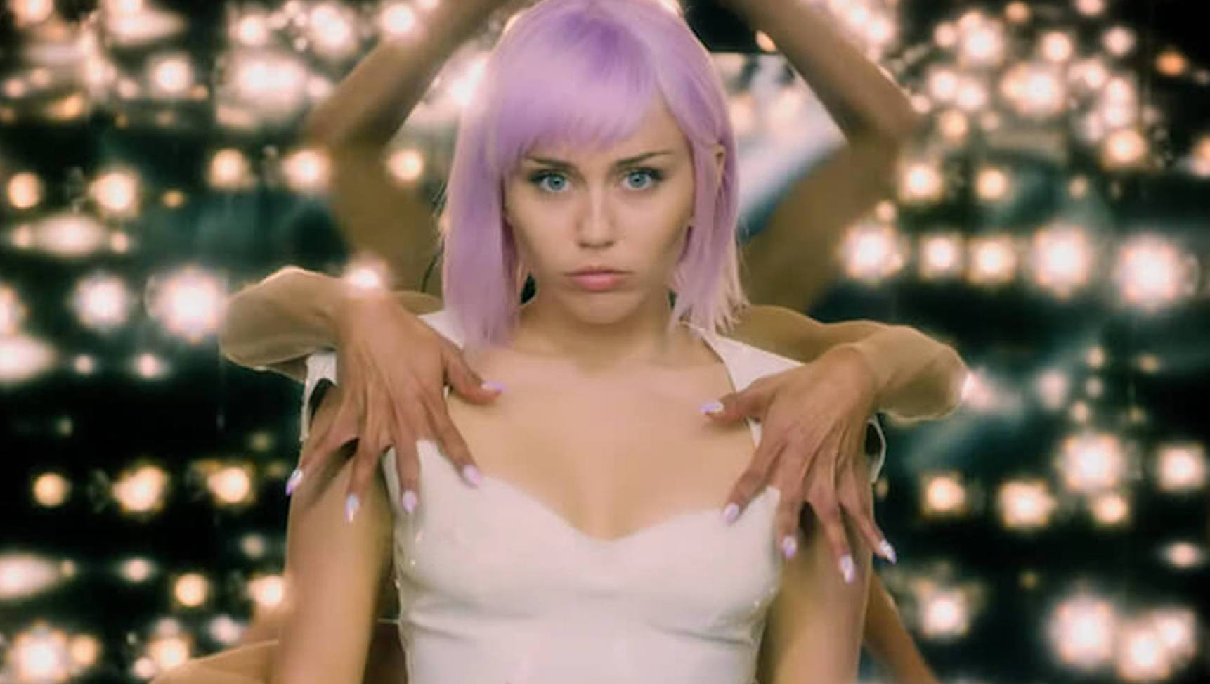 Miley Cyrus as the fictional pop star Ashley O in season 5 of Black Mirror.