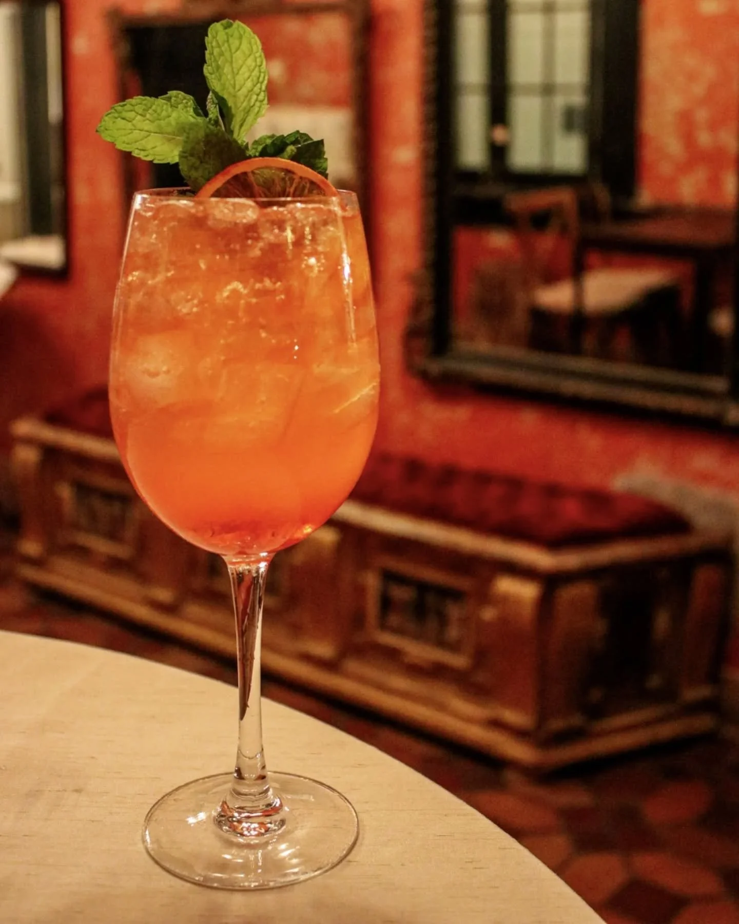 'Bitter in the Bayou' ~ Campari, Lillet Blanc, Champagne, Orange &amp; Mint

Or a simple glass of Champagne! 🥂 

At the lovely &amp; historic @kingsway_studio