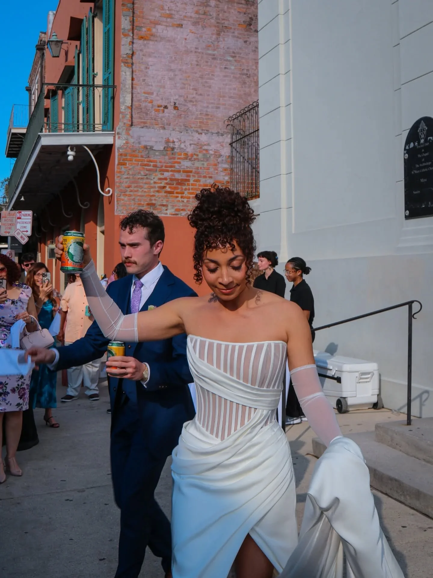 Happy to help this Bride and Groom have a taste of their hometown immediately after they tied the knot at Saint Mary&rsquo;s Catholic Church in the French Quarter.

By setting up cans of&nbsp;@newglarusbrewing Spotted Cow on the Second Line Bar, the 