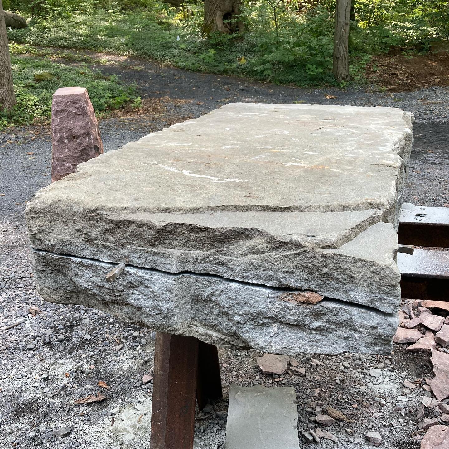 Base #2 in the works. A two way split, with and against the grain. #stonework #sculpture #scupltor #buckscountyartist #buckscountypa