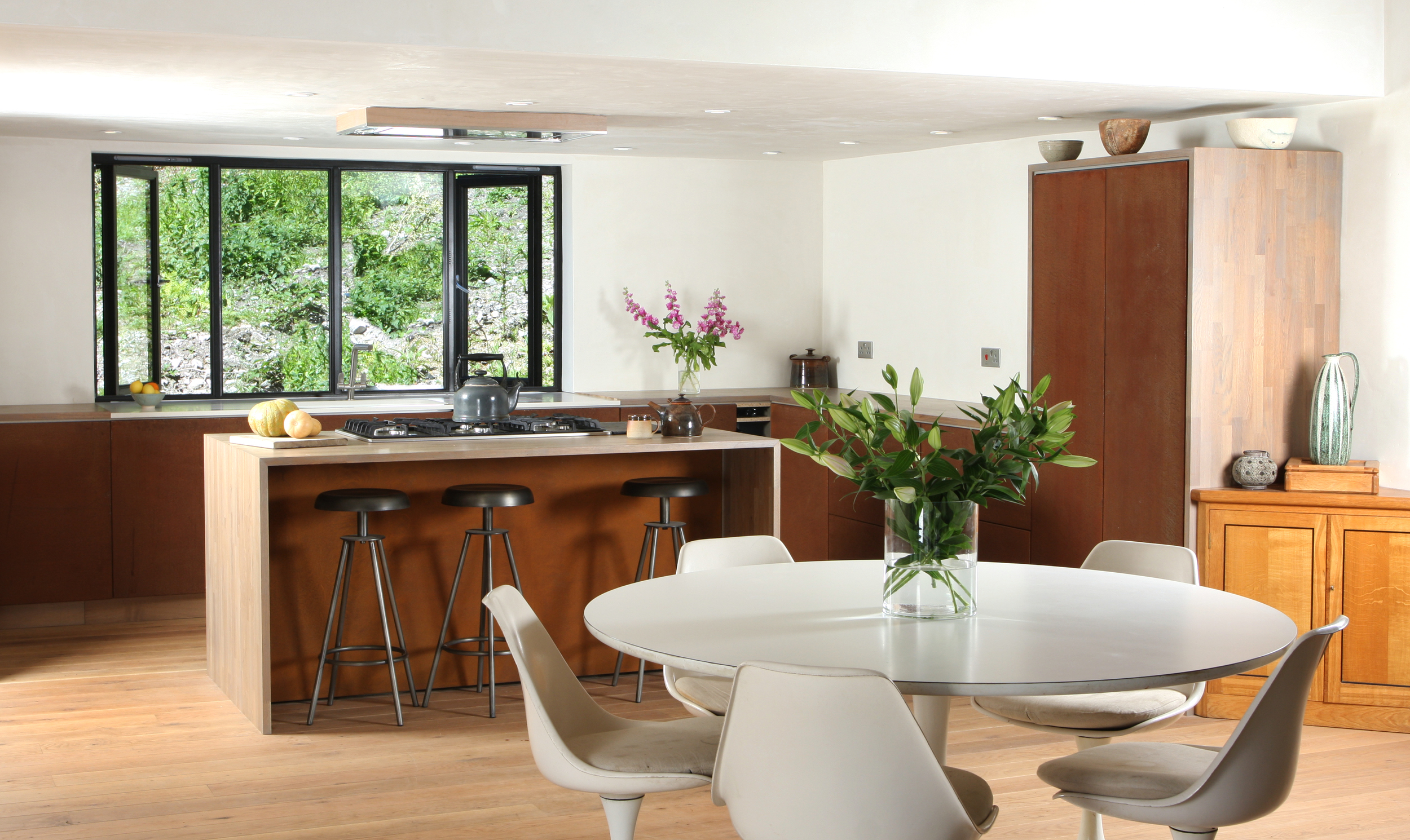 The bespoke kitchen, designed by James Verner , is perfect to cook up a feast of local produce.
