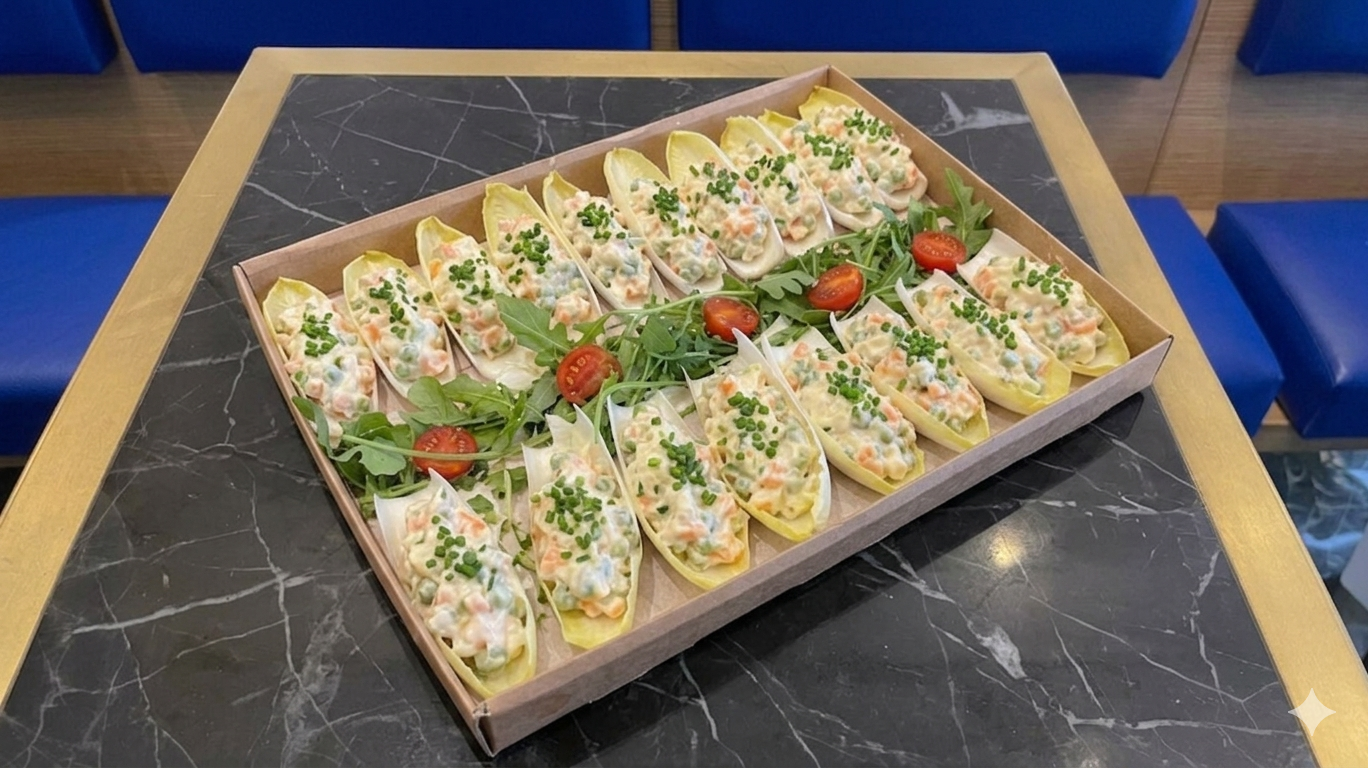 Endives, salade russe, aneth (copie