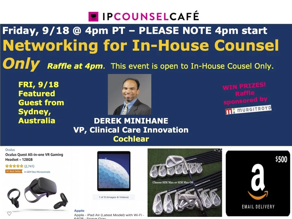 Networking Raffle 9/18 @ 4-5pm PT - In-House Counsel Only Networking Hour and Raffle ...