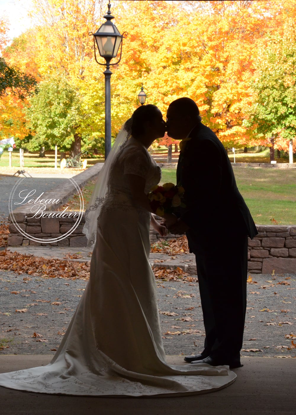 silhouette fall wedding