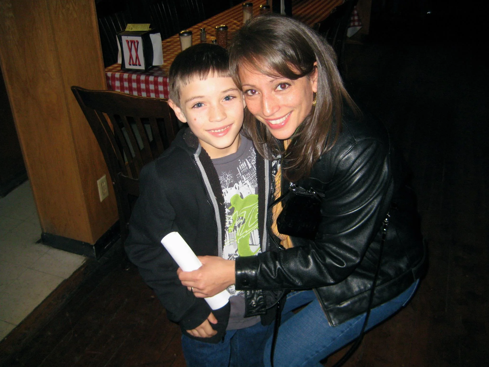 Linda and her son, Jared, at a PMA Christmas Party.