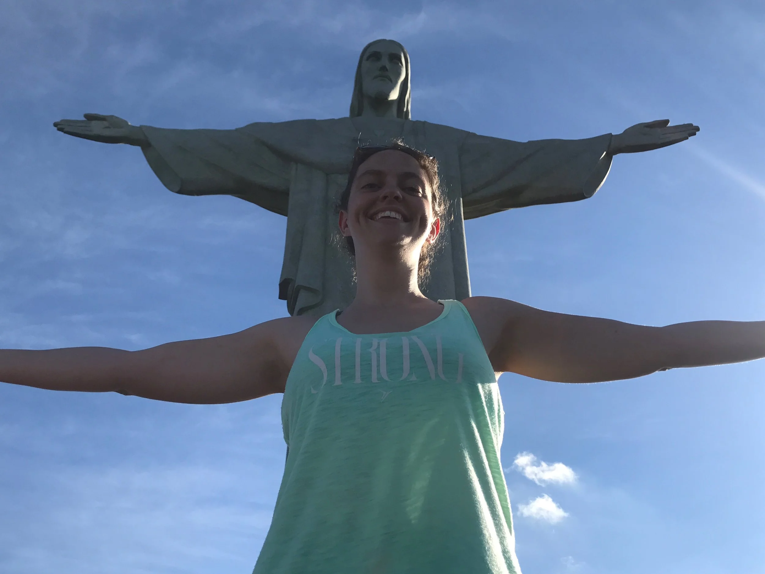 Brittany at the Christ the Redeemer statue in Rio de Janeiro, Brazil.