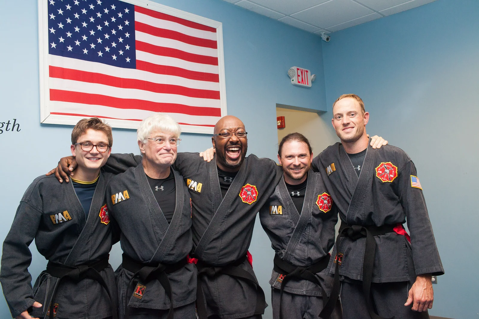 Monty alongside his fellow Black Belt candidates after receiving their Black Belts on the 3rd day of their test!