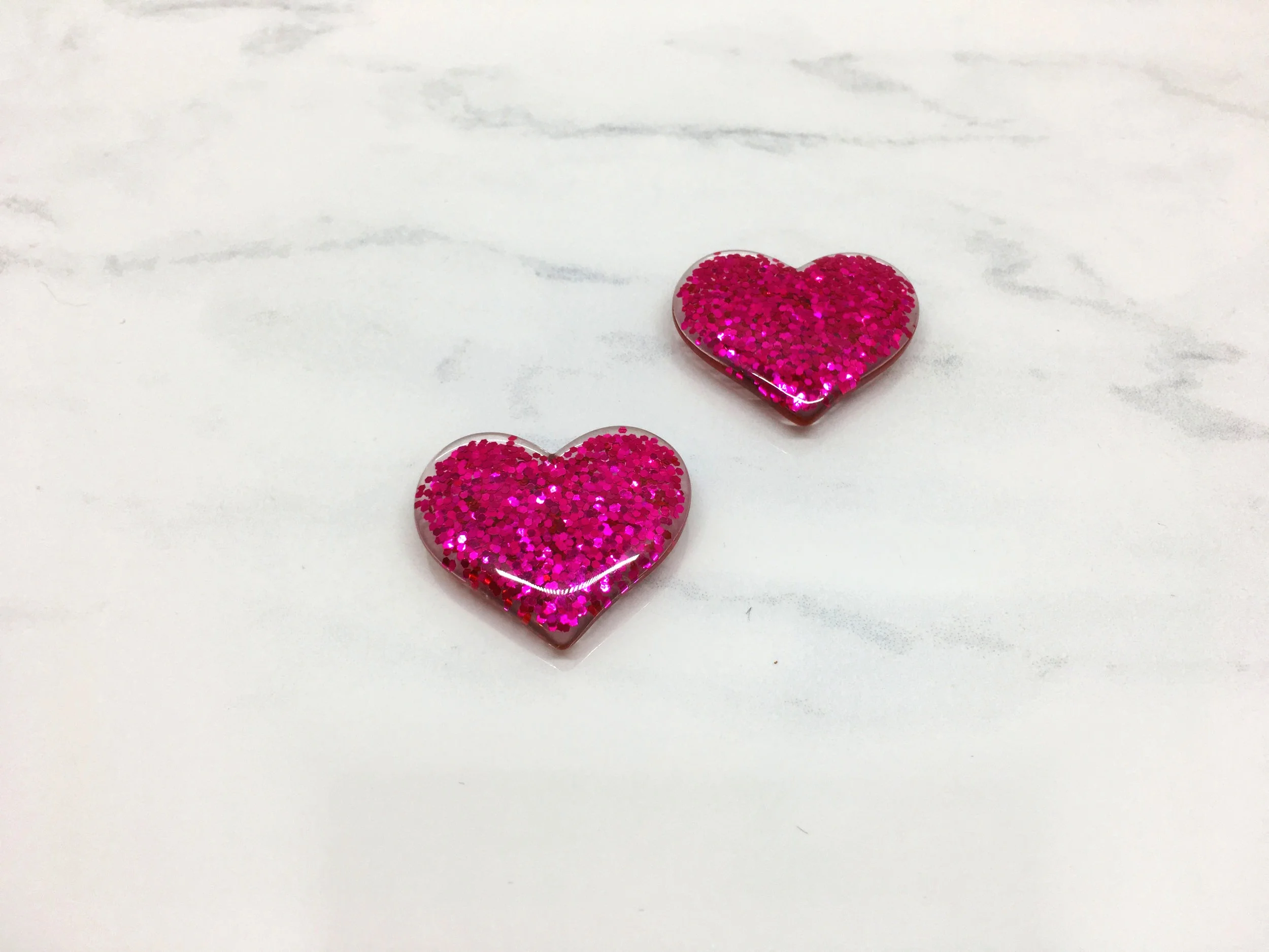 Clip à soulier- coeur rose brillant