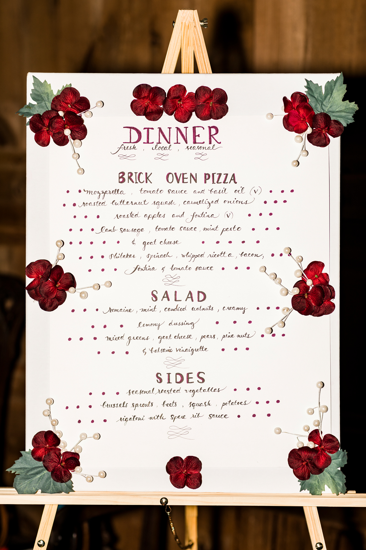  Lovely menu created for us by a family friend. 