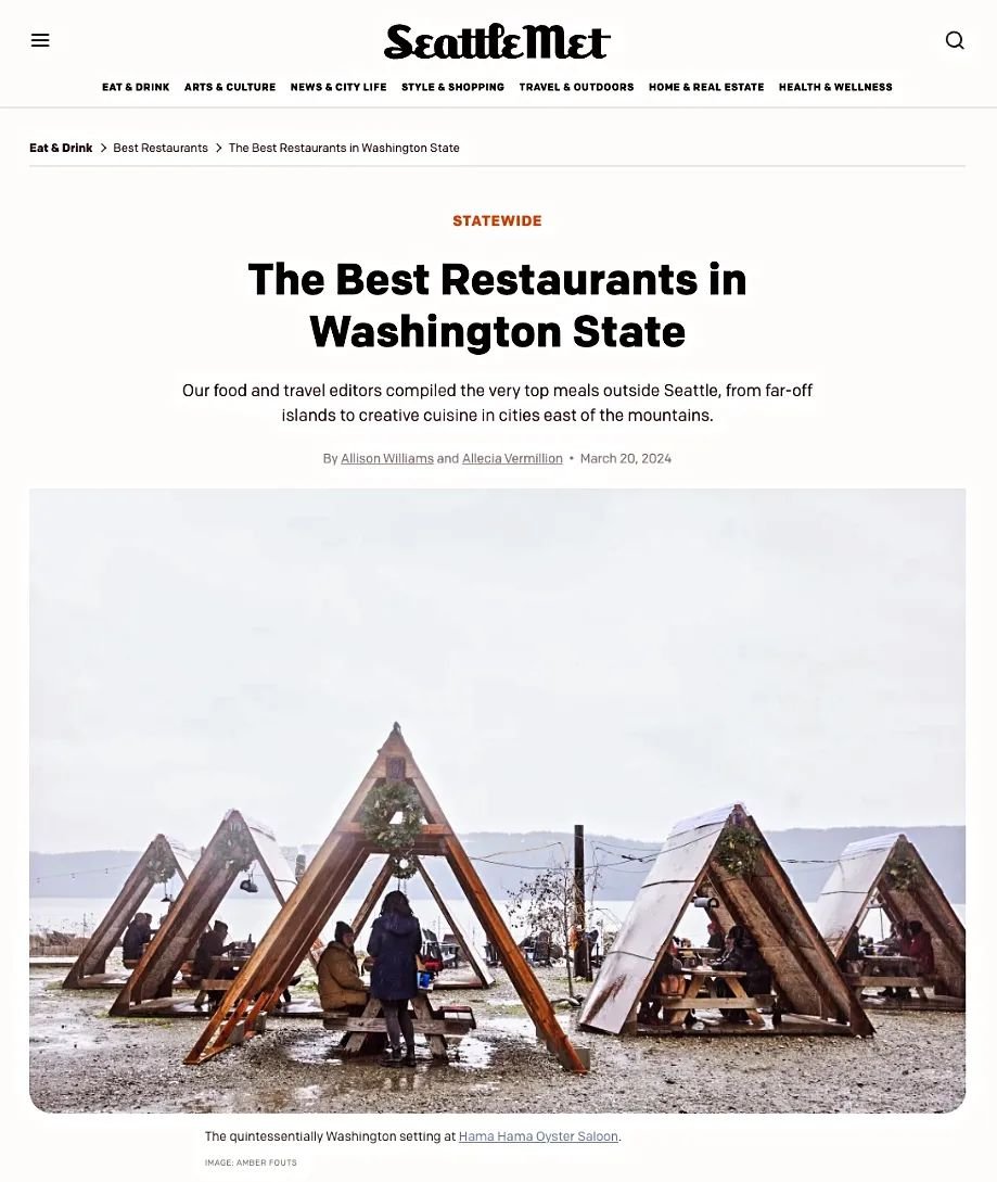 In case you missed it...

Seattle Met Magazine's&nbsp;food and travel editors compiled the very top meals outside Seattle, from far-off islands to creative cuisine in cities east of the mountains.

We are honored to have Ursa Minor&nbsp;listed amongs