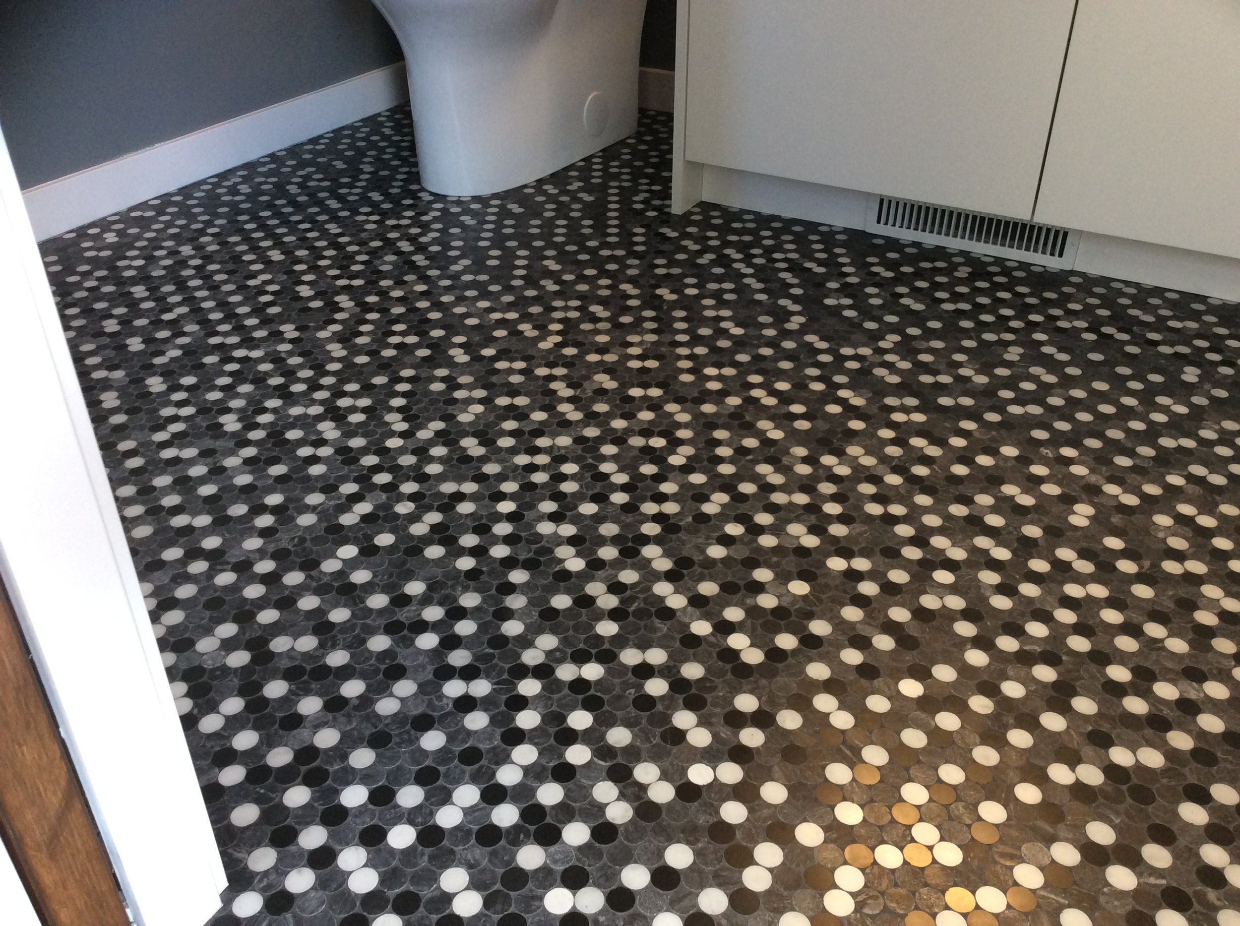 Mosaic Penny Tile Bathroom Floor
