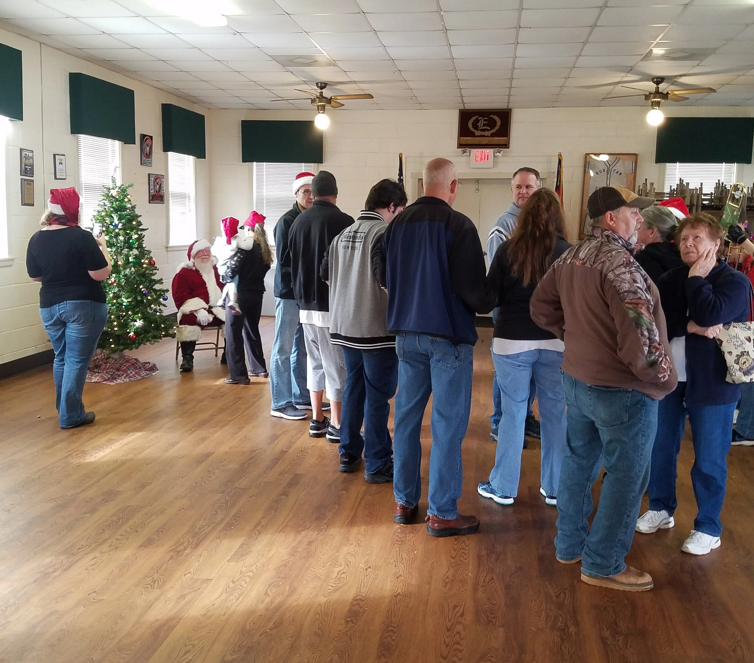 Meeting Santa after the Efland Christmas parade in 2018.