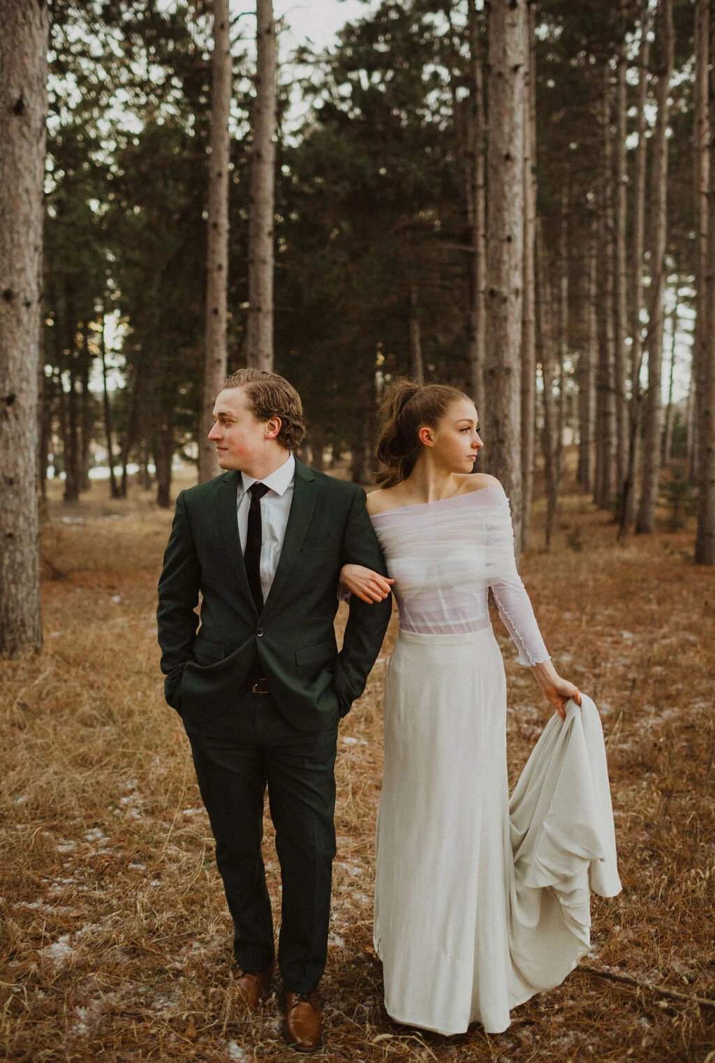 Winter Wedding Couple Sheer Bridal Gown.jpg