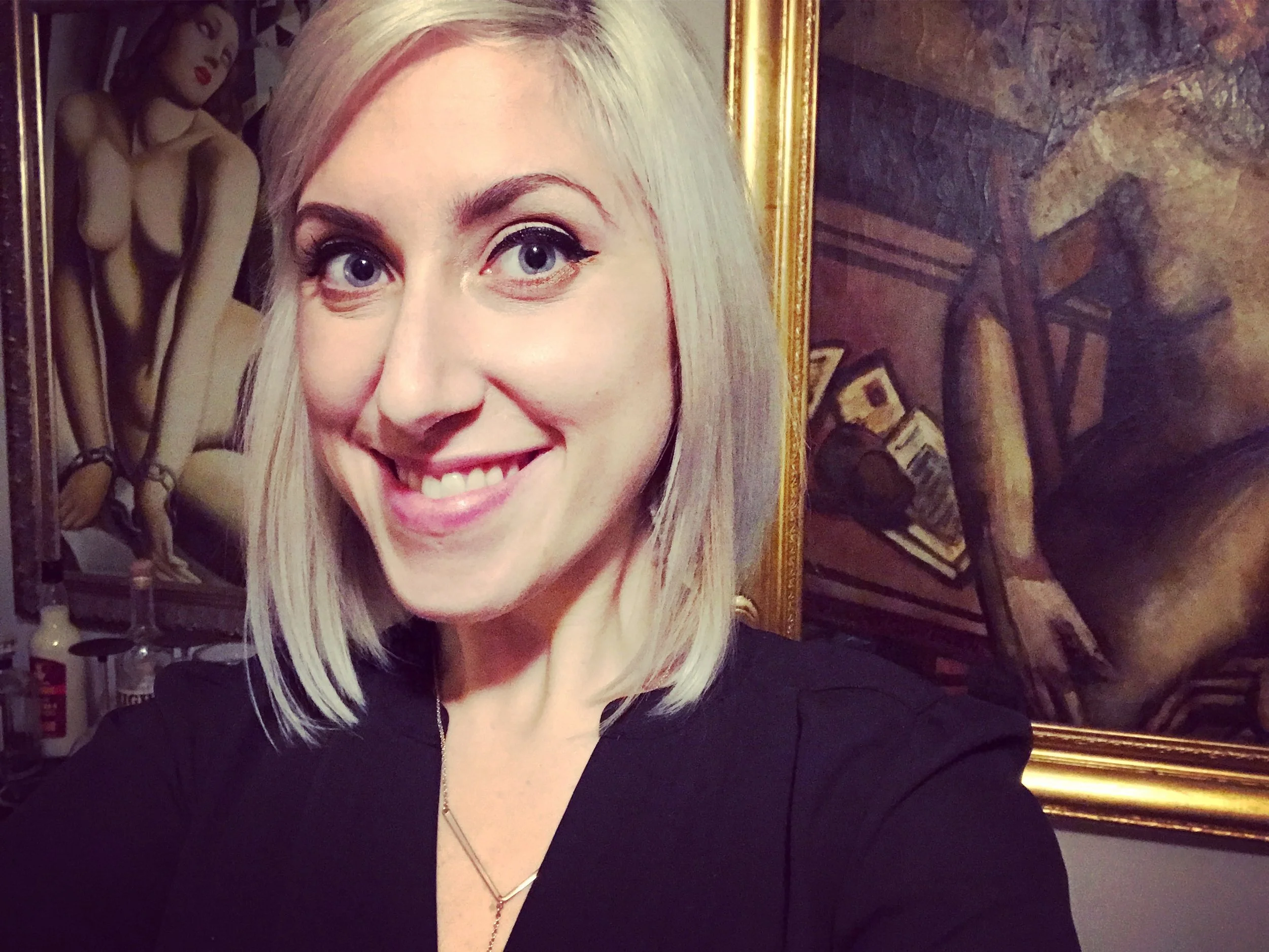 Me at home with a couple of pieces from my collection.