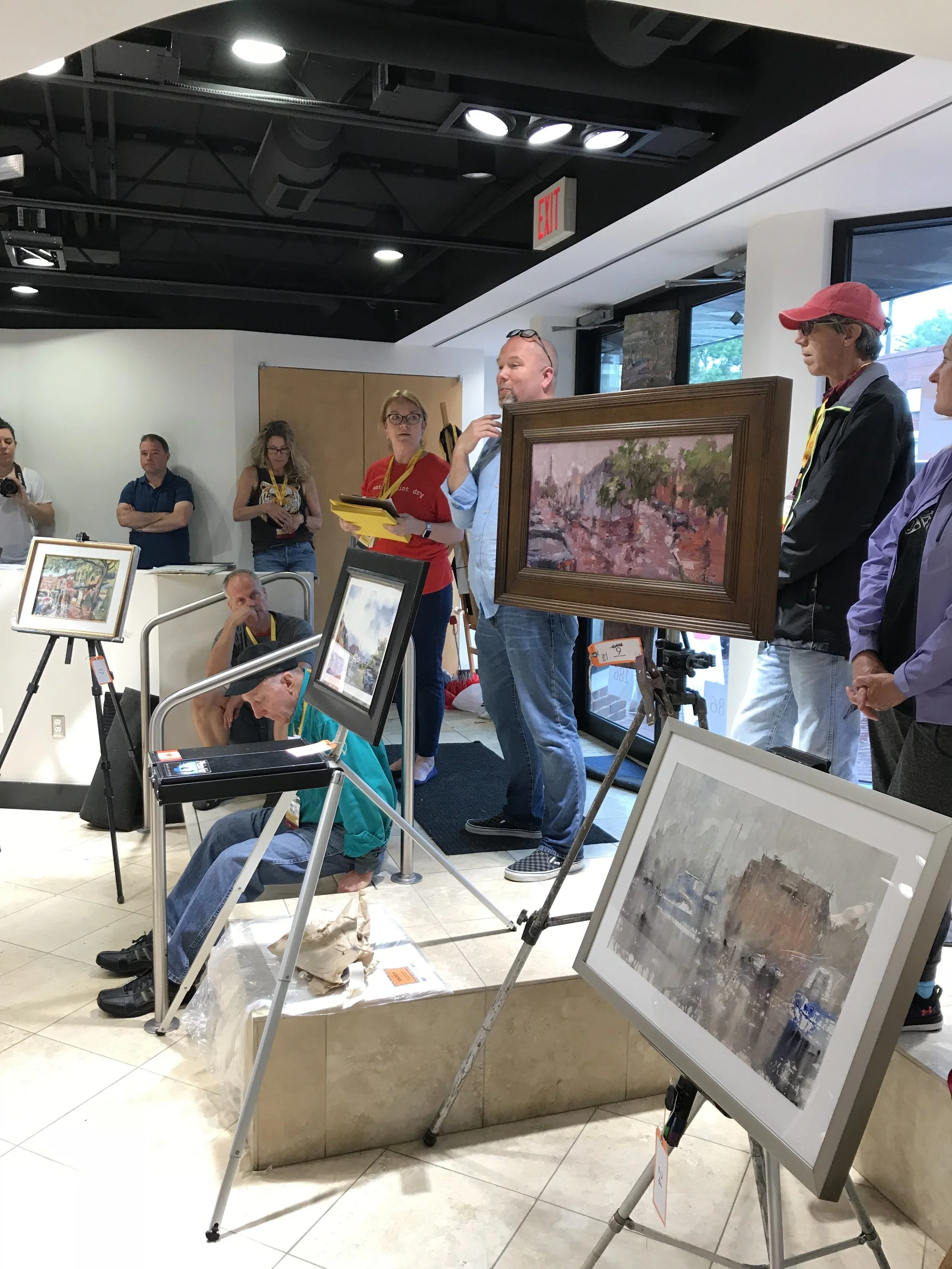 Painters awaiting the awards announcement from the juror