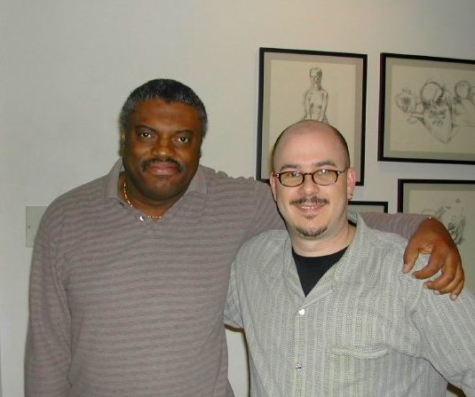 Nick with pianist Mulgrew Miller at Karrin Allyson recording session, NYC.