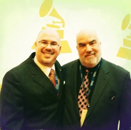 Nick with trumpeter Randy Brecker at the Grammy Awards.