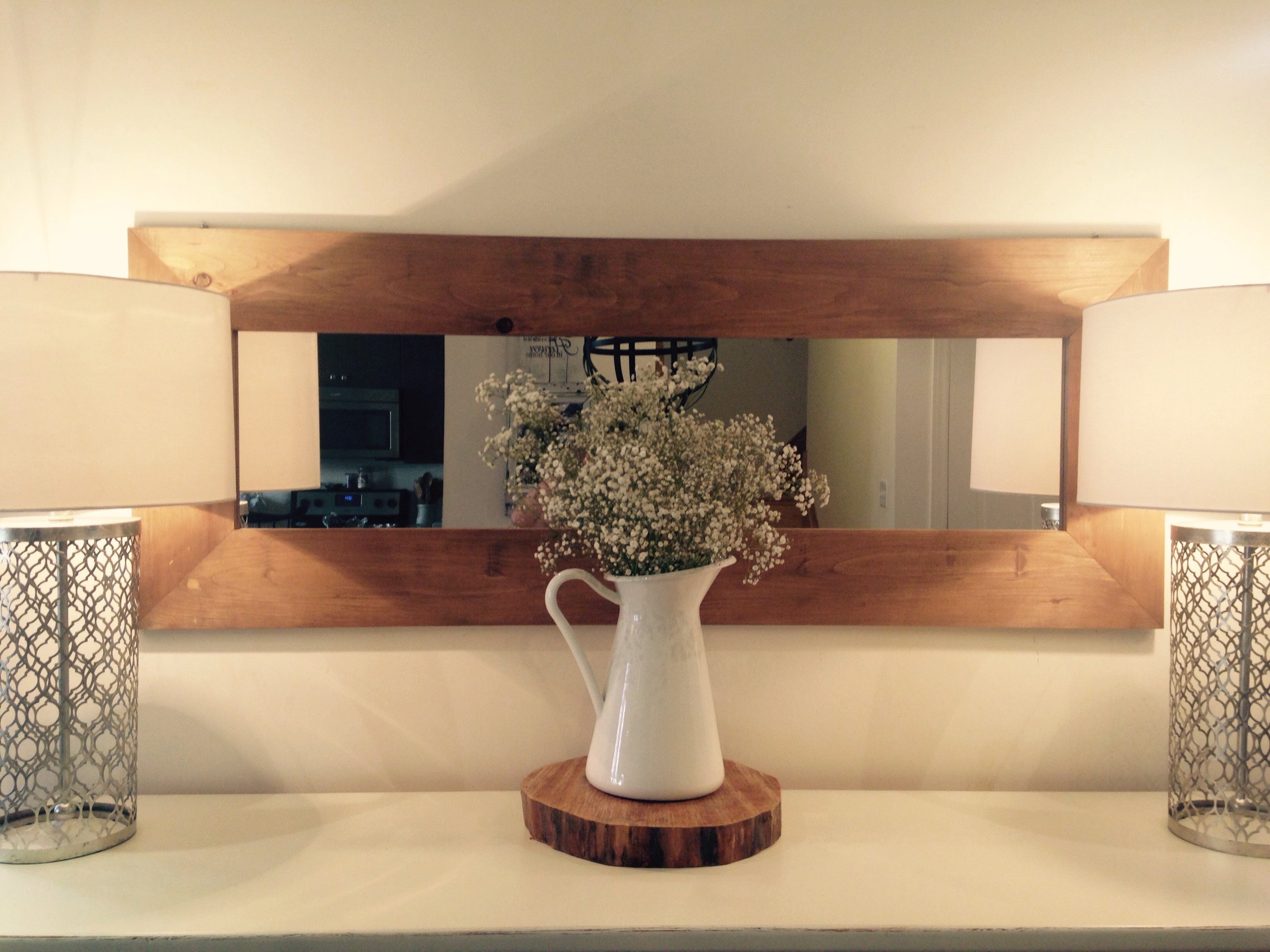 DIY rustic wood framed mirror