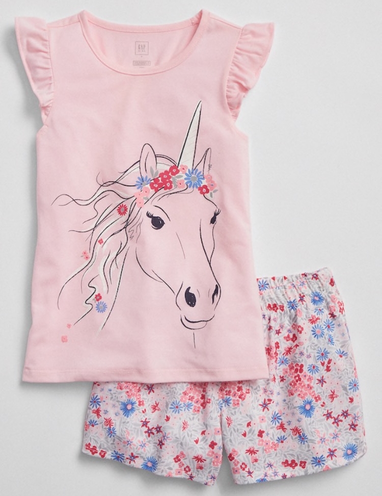 To get her to agree on the dress I bribed her with unicorn Pj's 