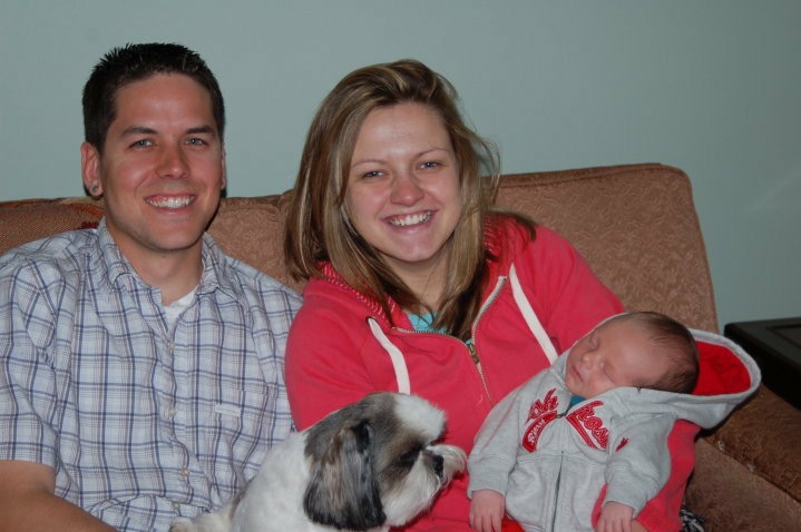 Anthony and I were just babies. Deegan is really impressed with his new brother, can't you tell? 