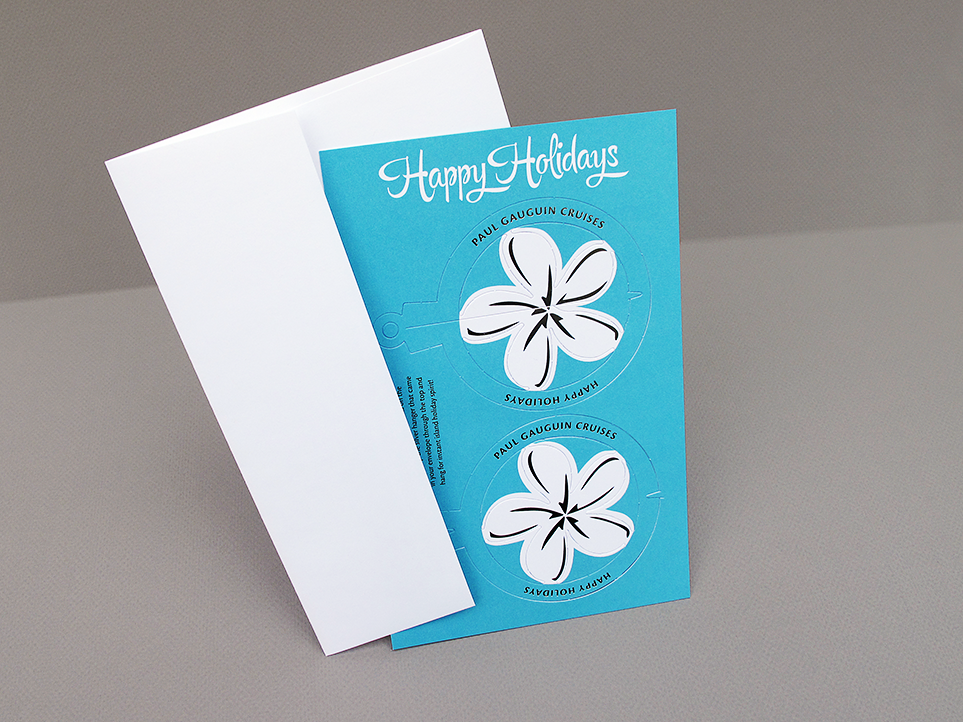 Foiled, die-cut ornament print card 