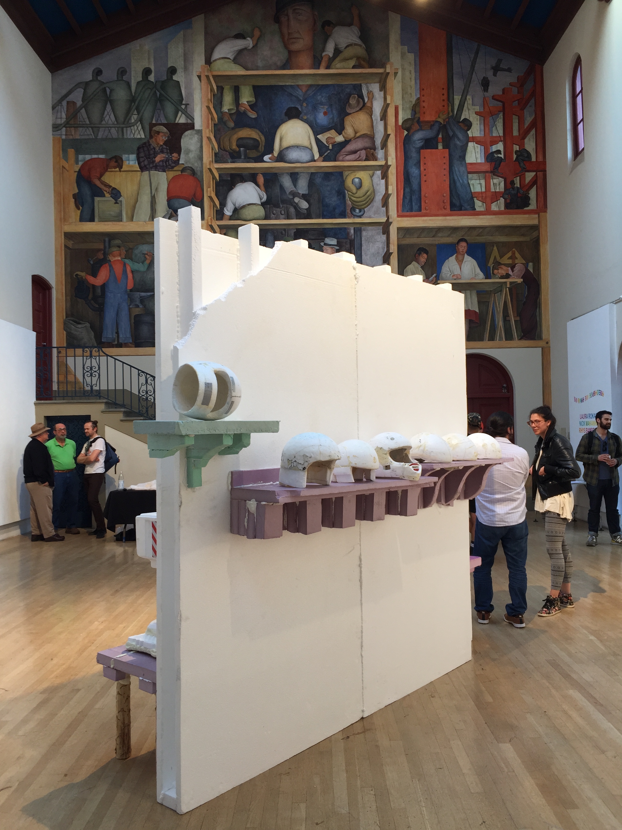   american empire , 2015.  styrofoam, extruded polystyrene, mylar, spray polyurethane, reflective tape.  dimensions variable.  Exhibited at the Diego Rivera gallery March 23-28th in  No Dogs No Hamsters.     