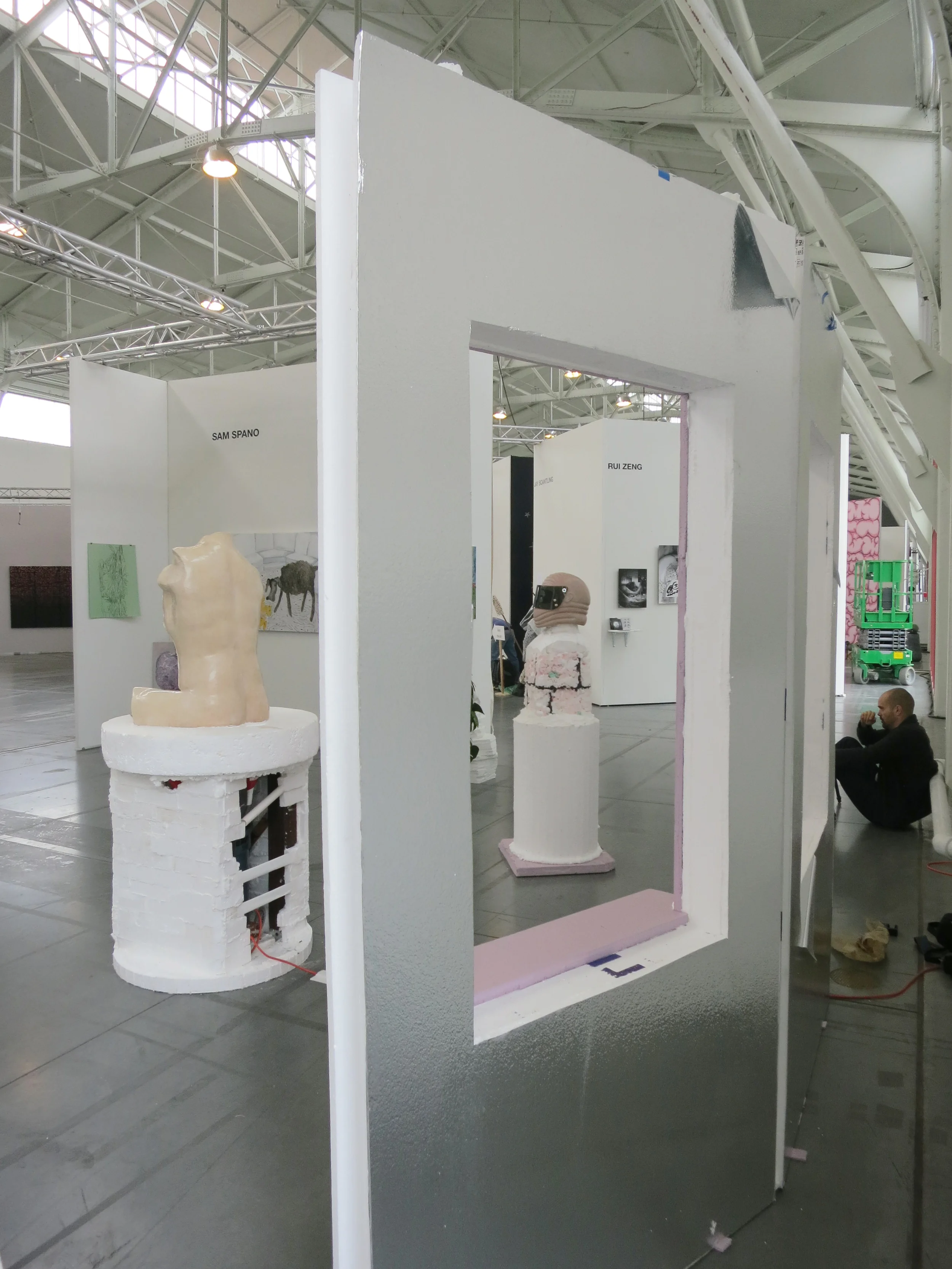 american empire 2 , 2015. styrofoam, extruded polystyrene, mylar, spray polyurethane. dimensions variable. Exhibited at SFAI Vernissage at Fort Mason, May 2015. 