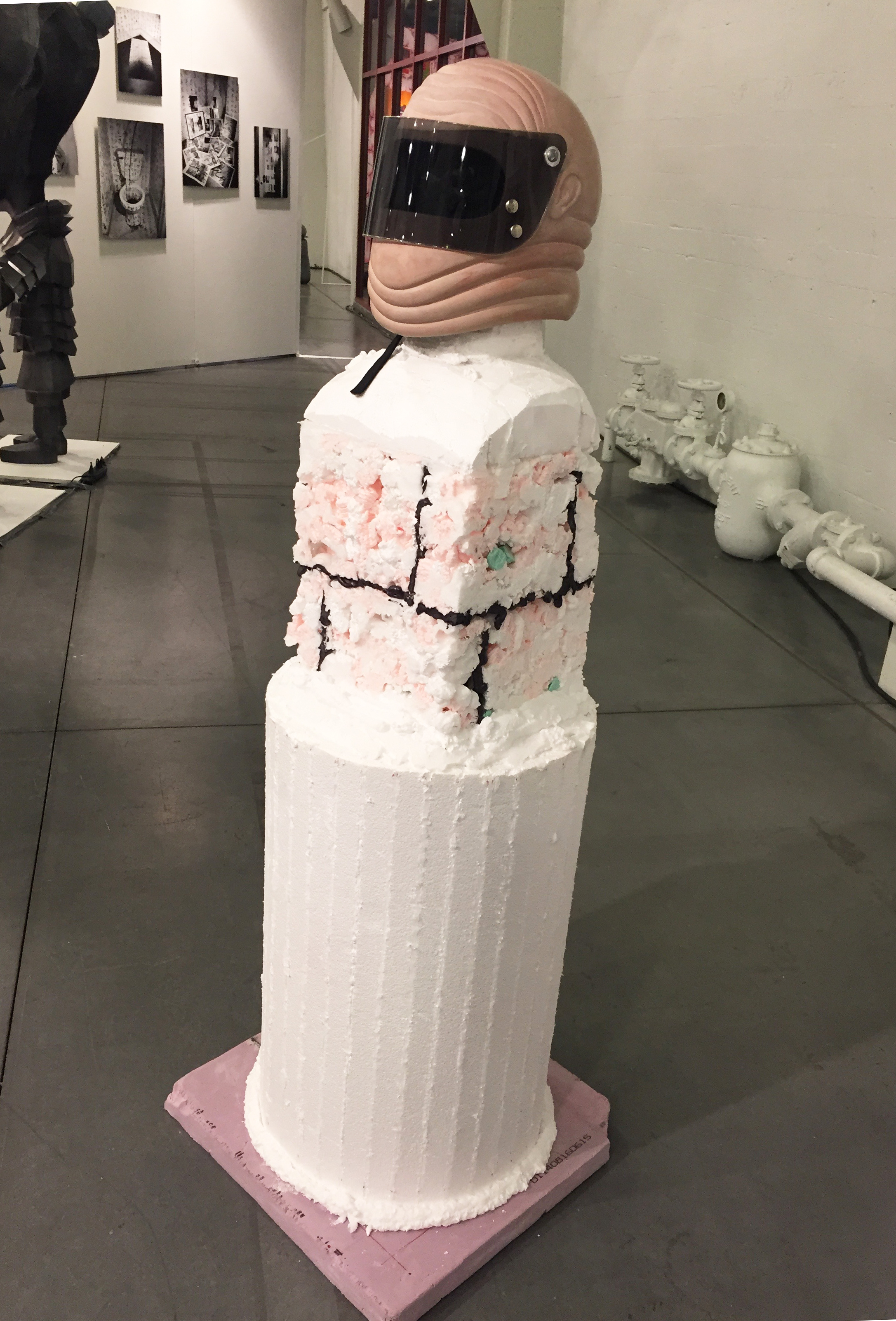   american empire 2 , 2015.  styrofoam, extruded polystyrene, mylar, spray polyurethane.  dimensions variable.  Exhibited at SFAI Vernissage at Fort Mason, May 2015.&nbsp; 