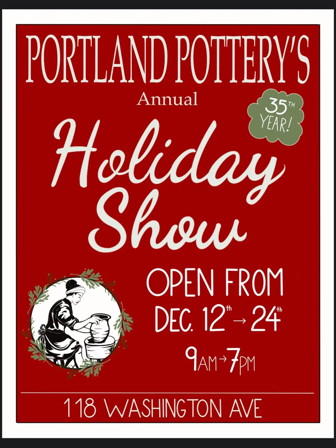 The 35th annual @portlandpottery Holiday Show has begun! If you&rsquo;d like to see my work in person this is the place to do it! Otherwise check out my online shop - link in bio. Happy Holidays ❄️ 

#woodfired #woodfiredceramics #woodfiredpottery #b