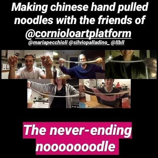 on zoom with the friends of @cornioloartplatform making chinese hand pulled noodles!