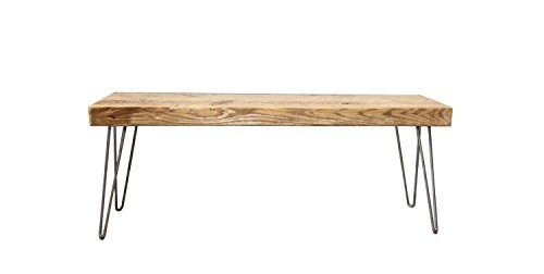 Barn Wood Bench With Steel Hairpin Legs