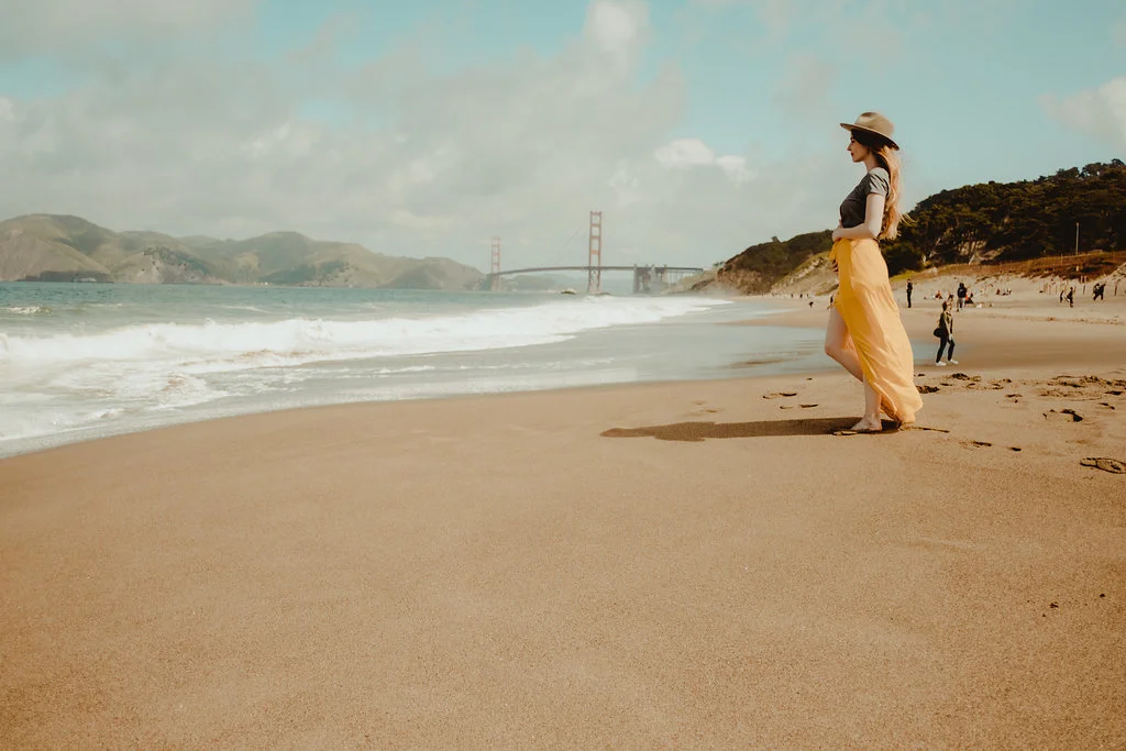 From Baker Beach you can get stunning views of the Golden Gate Bridge.