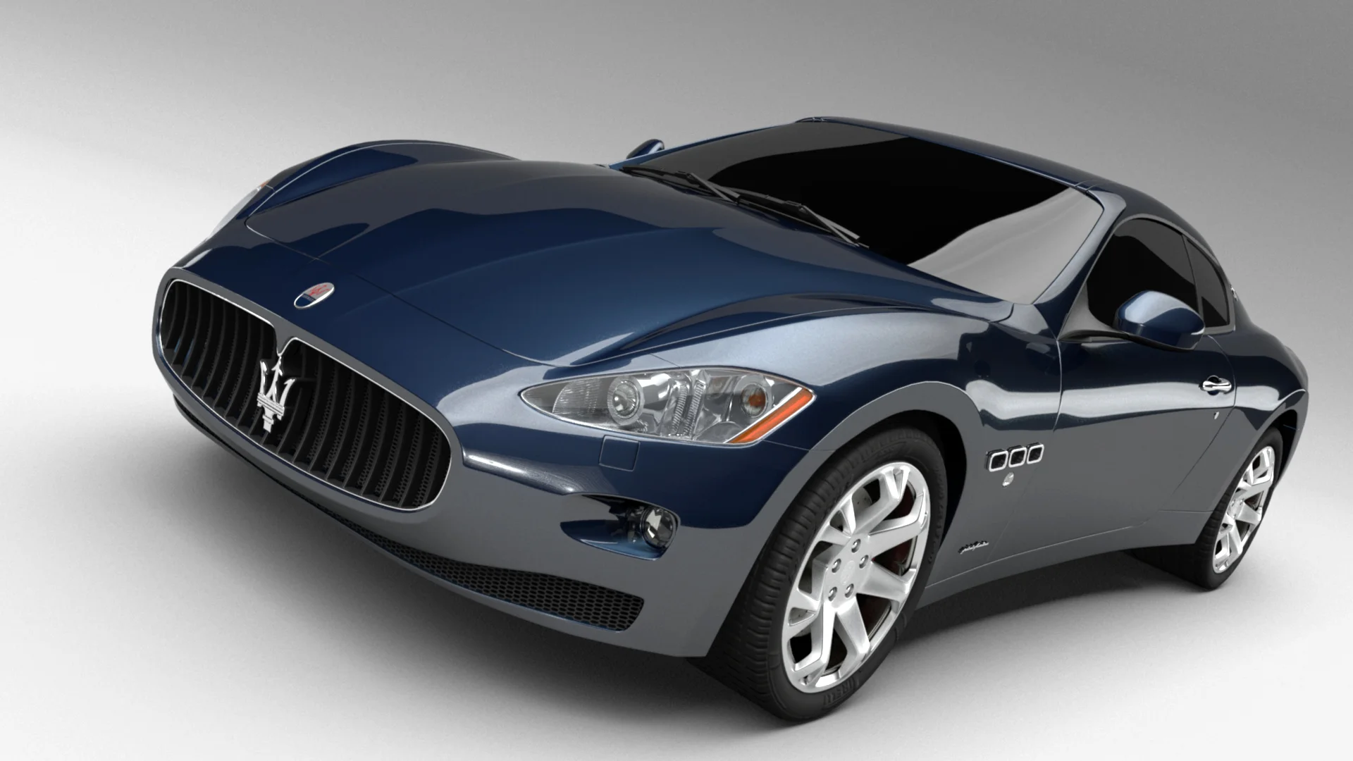 Maserati GranTurismo 3d render closeup