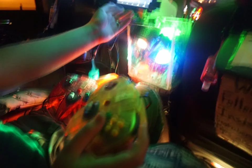 Though it's a blurry picture, I believe the blurriness may actually adequately depict what it was like to be in the Party Uber. 