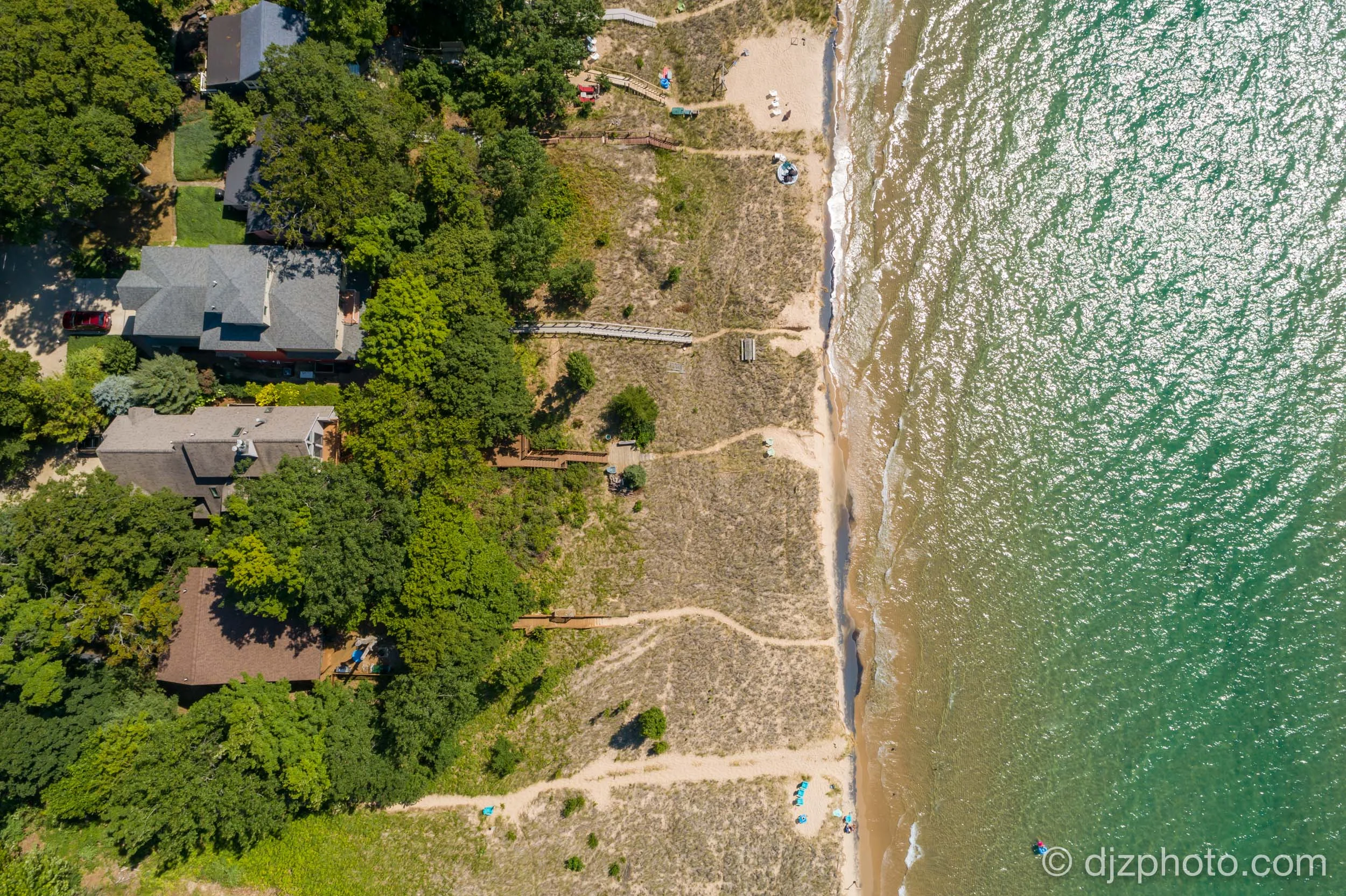 Aerial on Lake Michigan