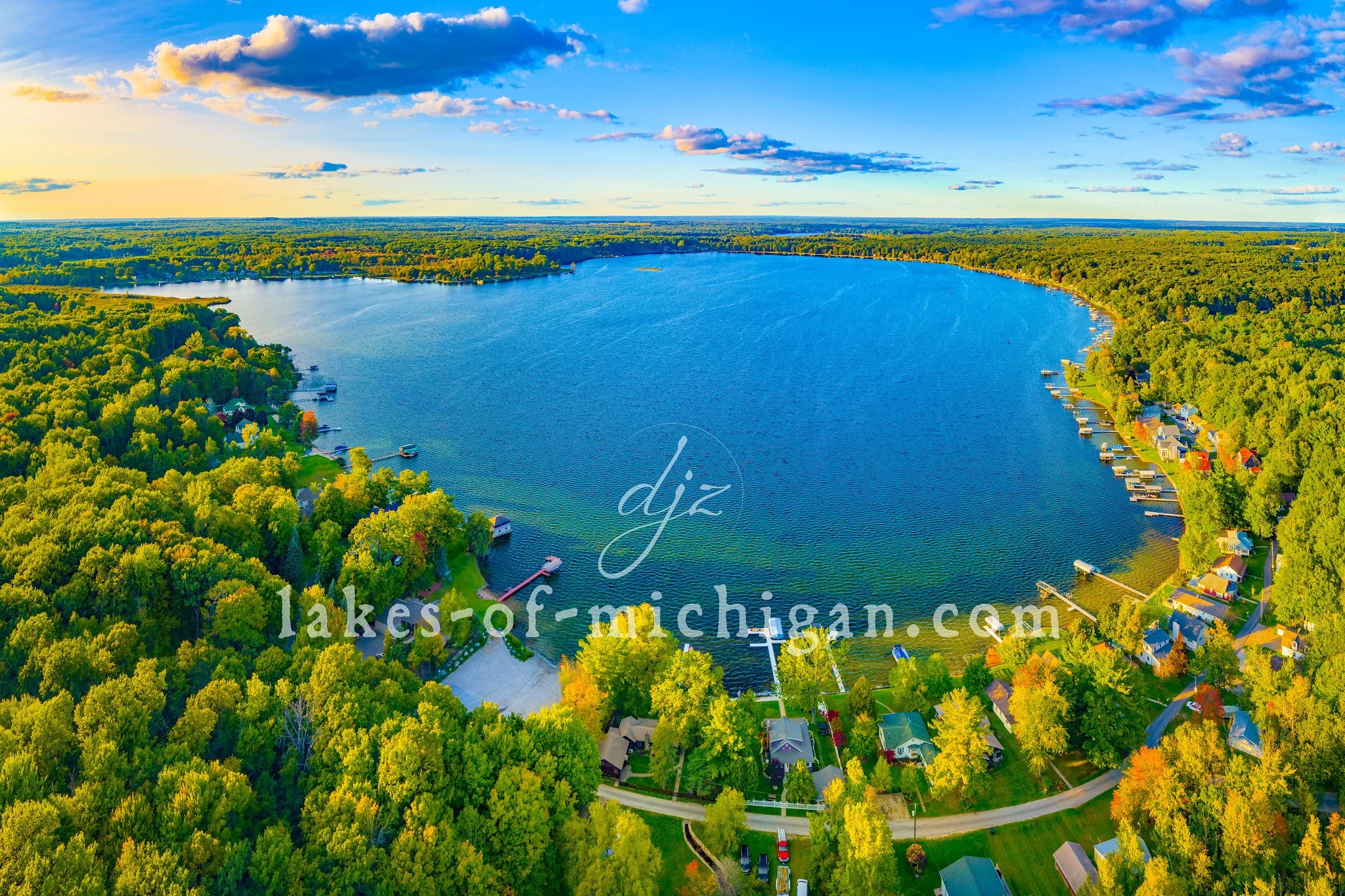 Whitefish Lake near Cedar Springs Aerial Photo from South