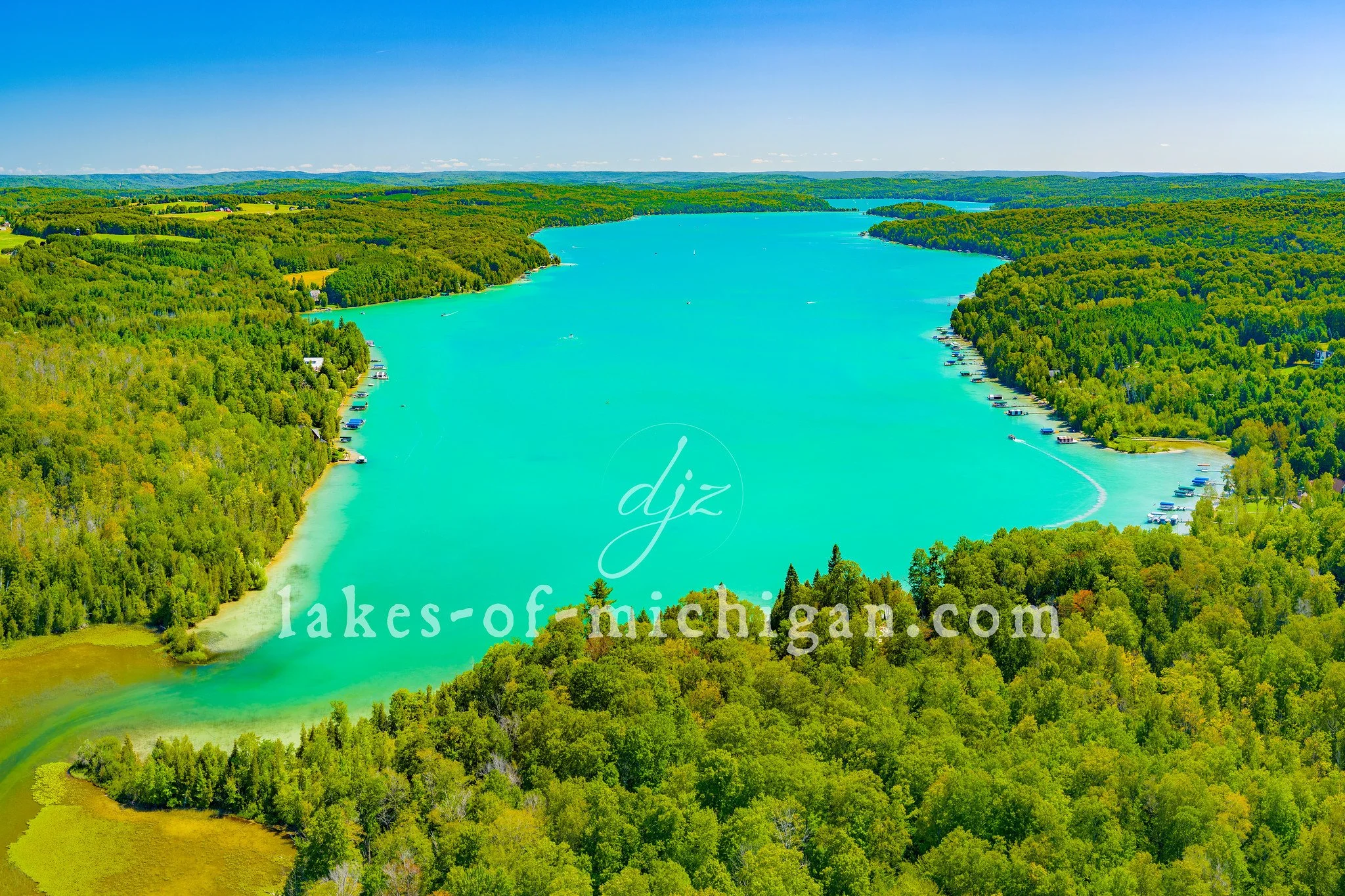 Walloon Lake near Petoskey Aerial Photo from NW