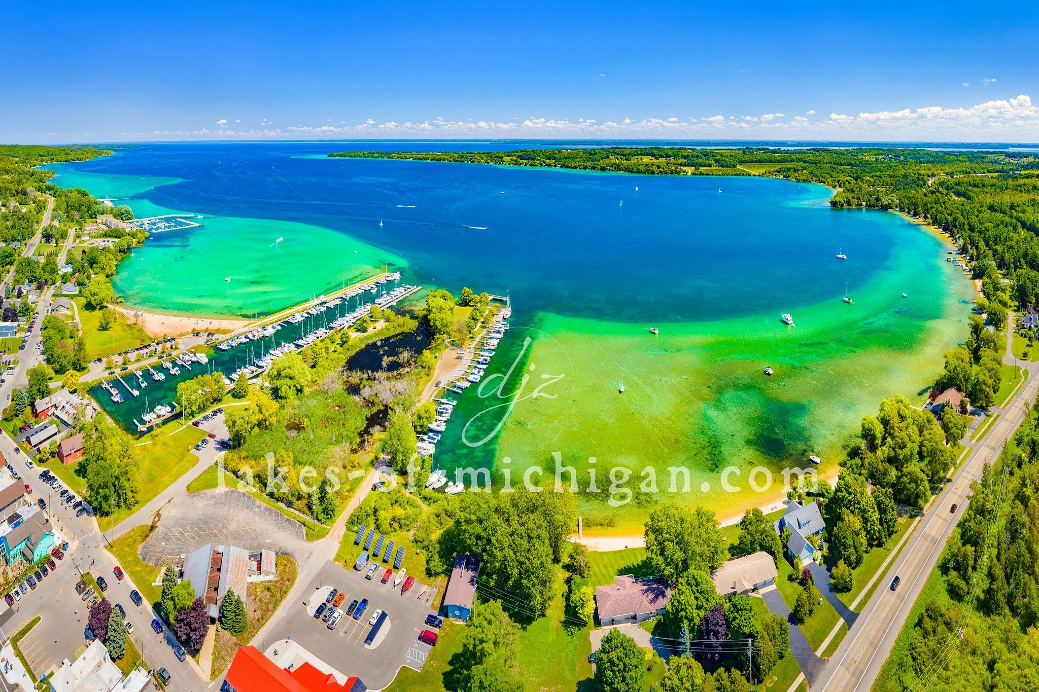 Suttons Bay on the Leelanau Peninsula Aerial Photo from W