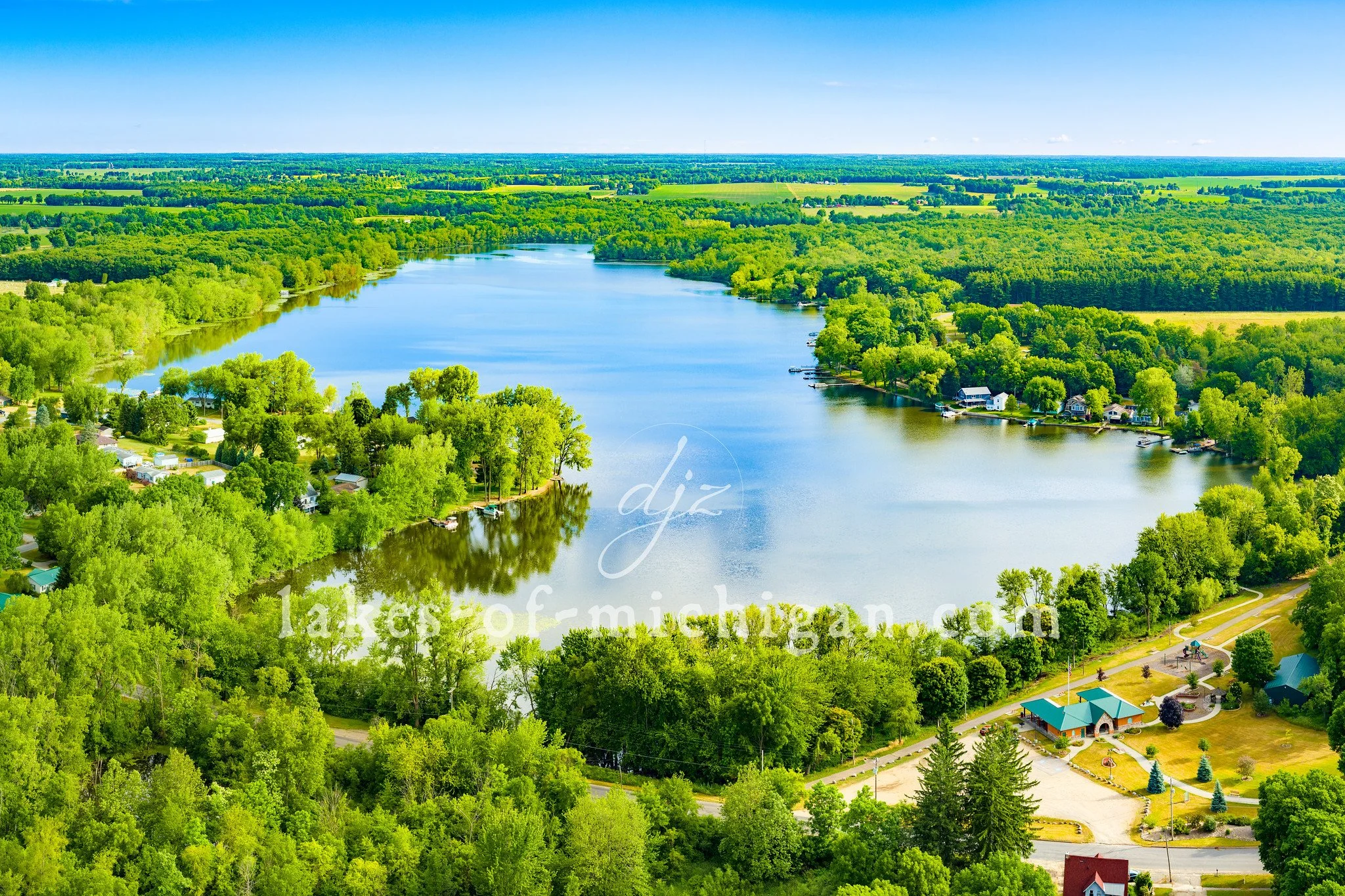 Sturgeon Lake near Colon Township Aerial Photo from South